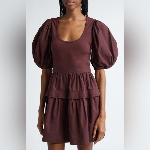 NWT Ulla Johnson Tilda Mixed Media Women’s Brown Minidress Small - Picture 3 of 8